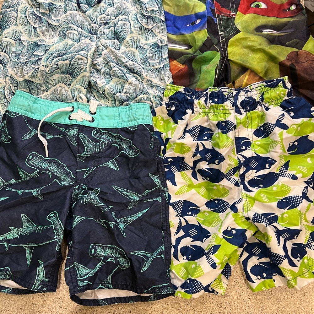 Summer Boys Swim Trunks Bundle – Size XS (5) | 4 Pairs